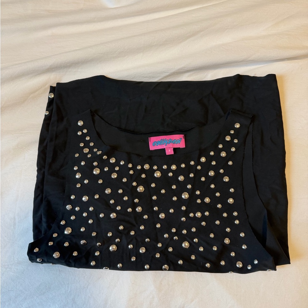 Edikted Black Studded Tank Top